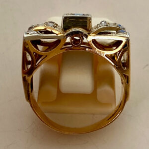 Buttefly 18K White & Yellow Gold Vintage Ring