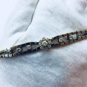 Art Deco Daisy 18k Gold Diamond Bracelet