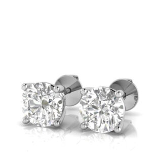 Diamond Stud Earrings 0.80 ct. in 18k gold / Platinum Settings – Color F, Clarity VS2