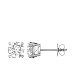 BD Signature 4-prong diamond earring settings in 18k gold / platinum