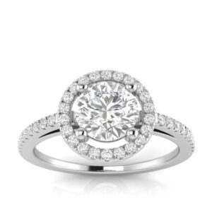 Royal Halo Ring For Round Brilliant Diamonds 18k Gold / Platinum