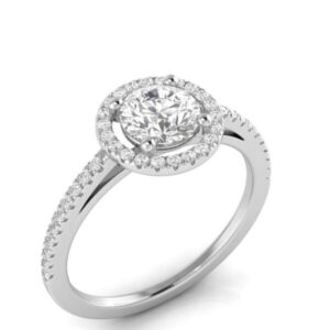Royal Halo Ring For Round Brilliant Diamonds 18k Gold / Platinum