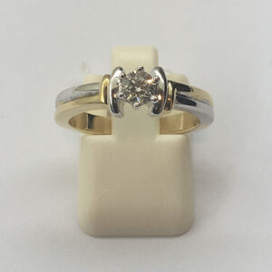 Two Tone Solitaire 0.25 Diamond Engagement Ring