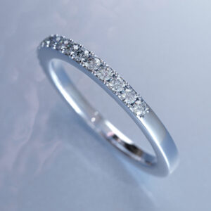 0.36 ct. E/F, VS/Top-SI, Halfset Pave Diamond Eternity Ring in Gold & Platinum