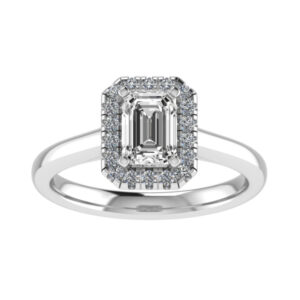Classic Halo Ring For Emerald Diamonds