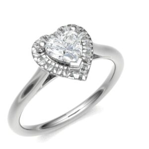 Classic Halo Ring For Heart Shaped Diamonds 18k Gold / Platinum