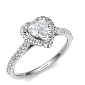 Royal Halo Ring For Heart Shaped Diamonds 18k Gold / Platinum