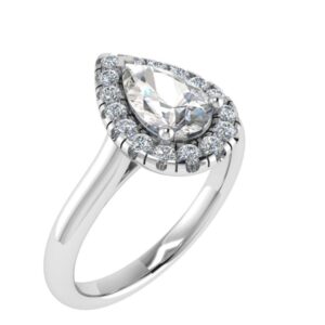 Classic Halo Ring For Pear Shaped Diamonds 18k Gold / Platinum